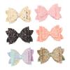 Beavorty 6-Piece Girls' Hair Bow Clips, Glitter Sequin Handmade Double-Layer Leather Bows, Colorful, Durable and Versatile view 1