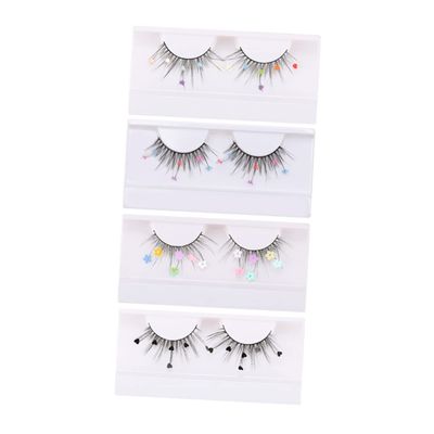 False Eyelash Set, 4 Pairs, Imitation Glitter Sequins
