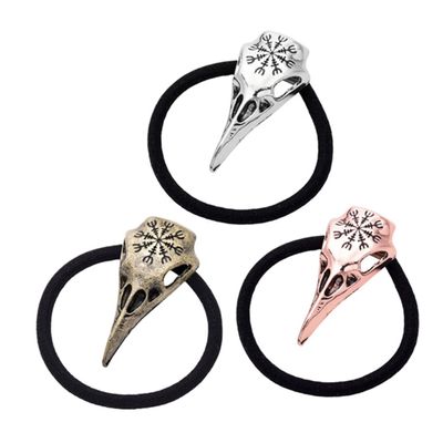3-Pack Alloy Skull Hair Ties, Gothic