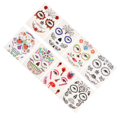 Beavorty 8-Sheet Halloween Face Sticker Set