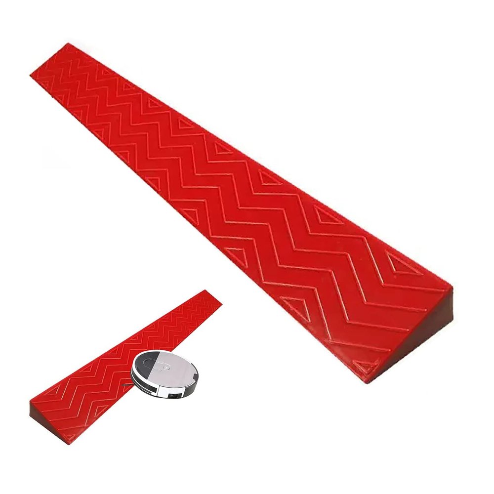 Rubber Curb Ramp for Wheelchairs, Cars, Bicycles & Motorcycles – Red, S