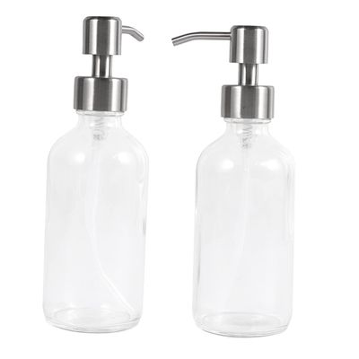 230 ml Glass Pump Bottle with Stainless Steel Pump for Lotion and Cleanser