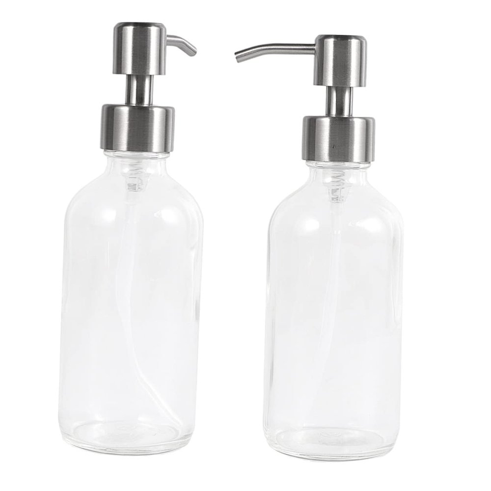 230 ml Glass Pump Bottle with Stainless Steel Pump for Lotion and Cleanser
