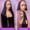Brazilian Human Hair Straight Lace Front Wig with Wavy Ends view 2