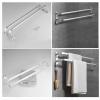 Stainless Steel Double-Bar Towel Rack, 60 cm, Wall-Mounted, Polished Silver view 4