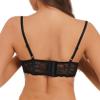 Jugaoge Women's Wetlook Lace Ouvert Bra, 1/4 Cup Push-Up Lingerie, Black, L view 2