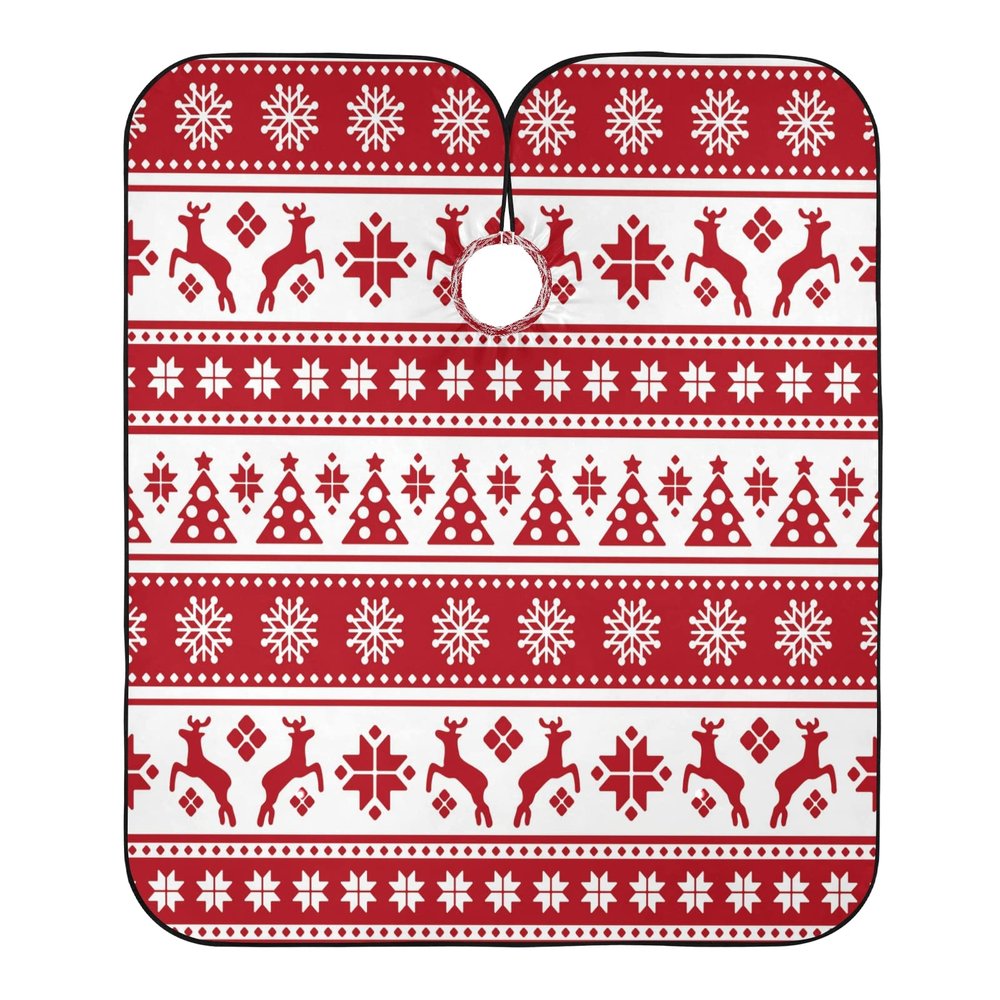 Christmas Tree Deer Snow Haircut Cape for Adults and Children