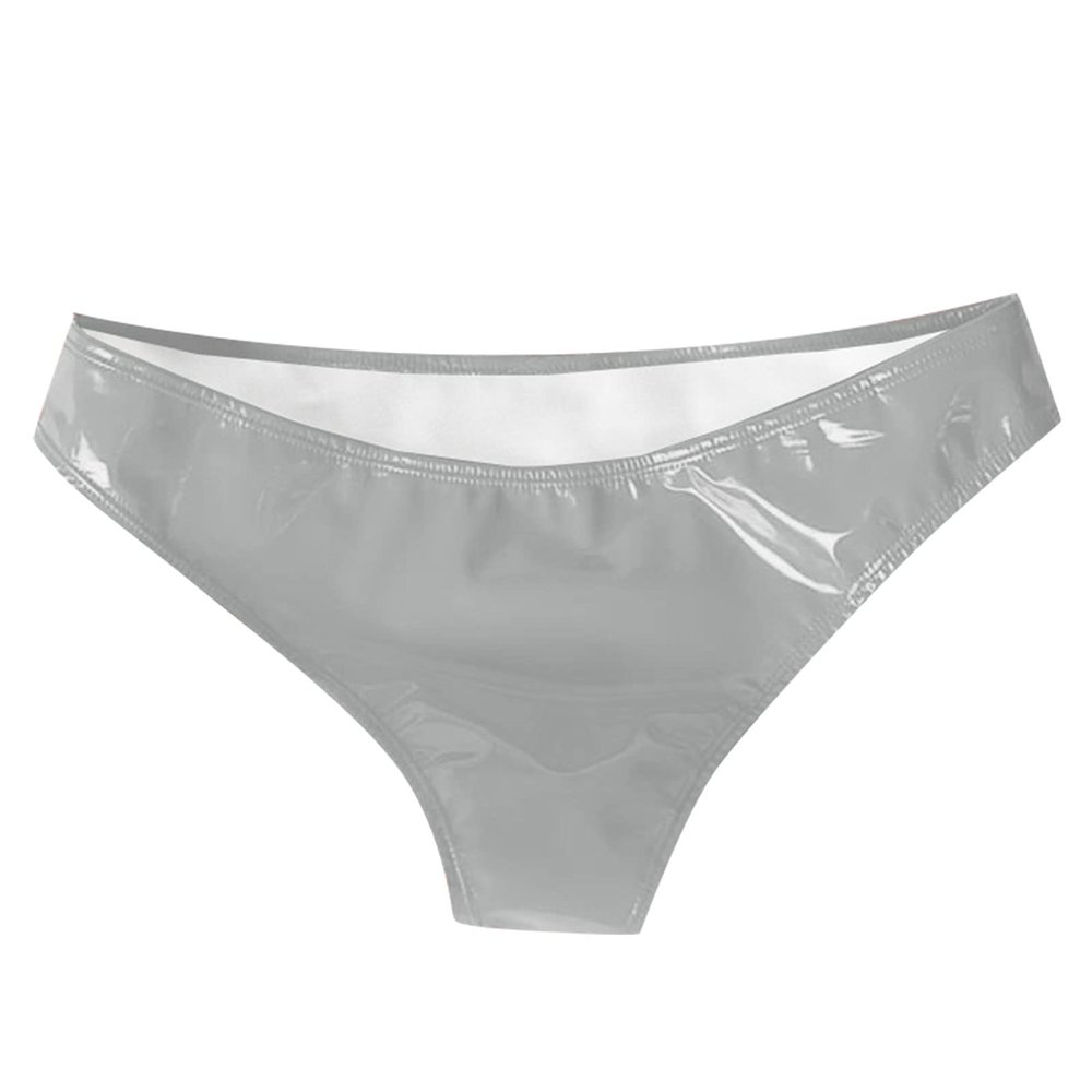 KBOPLEMQ Women's Wetlook Hotpants with Lace Open-Crotch