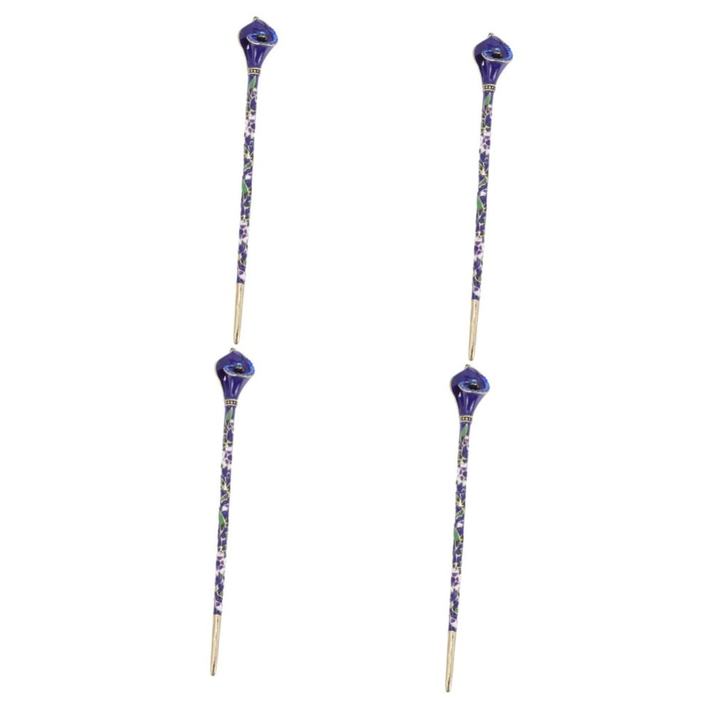 Beavorty 4-Piece Elegant Chinese Lotus Hair Sticks for Women