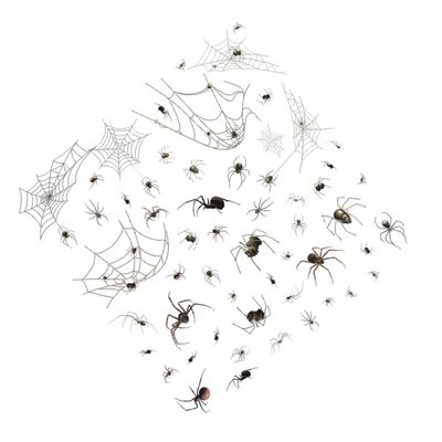 1-Sheet Spider Web Wall Sticker for Windows, Halloween Party Decor, Black PVC