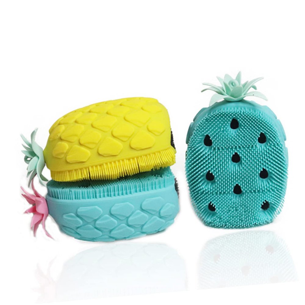 Pineapple-Shaped Silicone Shower Brushes, 2-Pack, Green