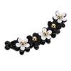 Acrylic Banana Hair Clip with Floral Decor, Black view 1