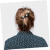 Acrylic Banana Hair Clip with Floral Decor, Black view 3
