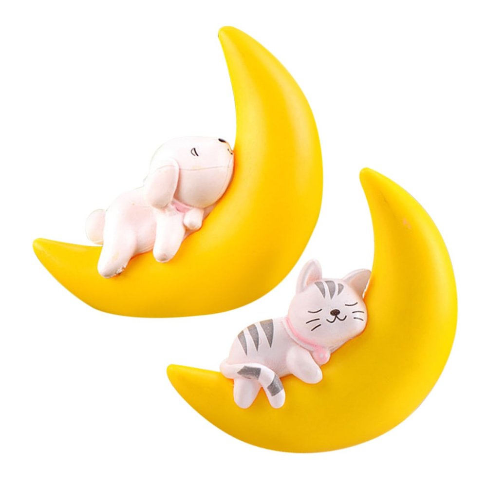 DOITOOL 2-Piece Floating Moon Ornaments for Aquarium Decoration