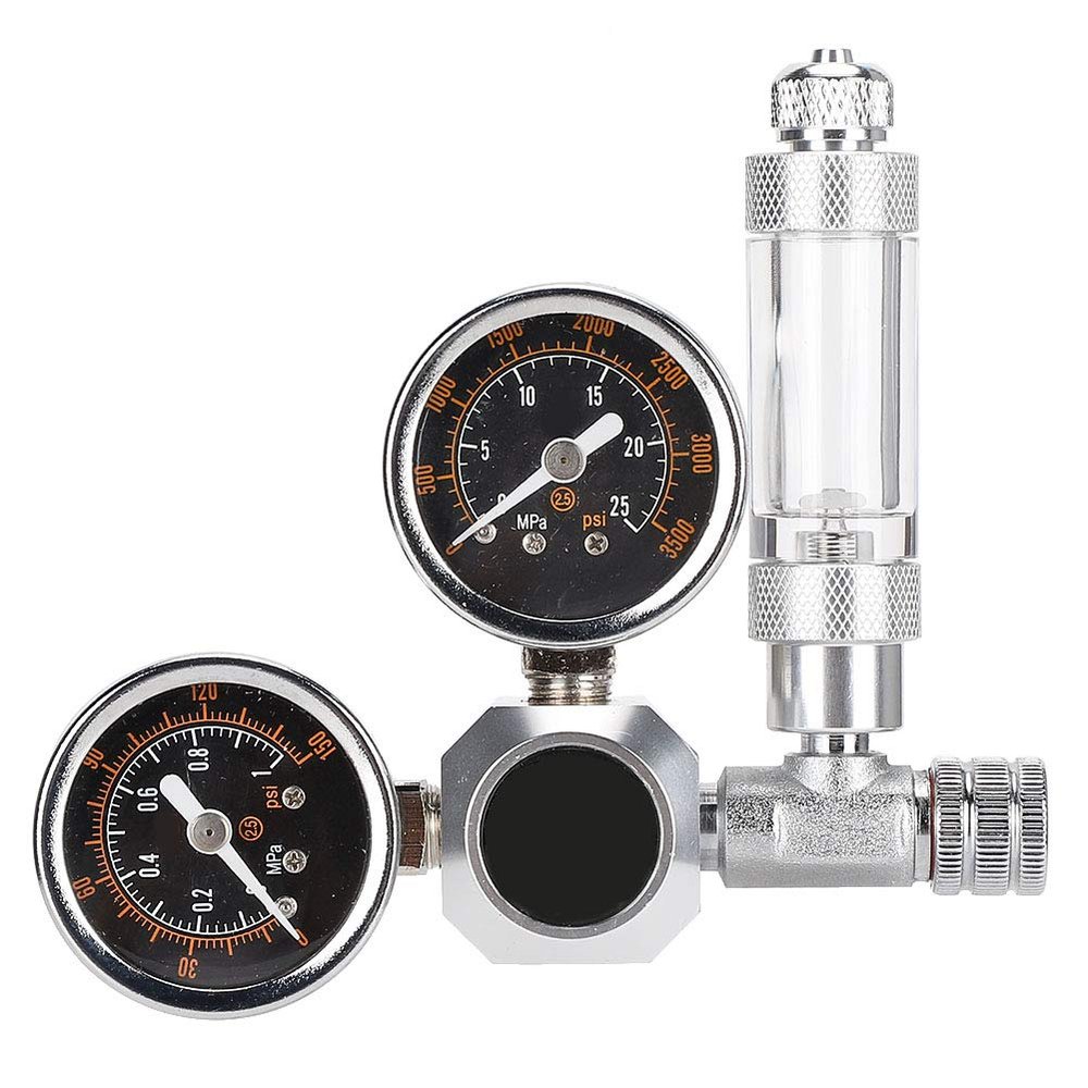 QANYEGN CO2 Aquarium Regulator with Dual Gauges, Bubble Counter and Check Valve (G5/8)