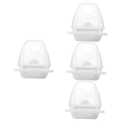 iplusmile 4-Piece Transparent Bird Feeders for Parrots, Durable and Easy to Install for Cages and Outdoor Use