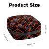 Women's Sanitary Pad Storage Bag, Portable Period Kit Pouch, Dark Red and Black Geometric Pattern, Multicolor, 4.7 x 6.6 x 6.6 in / 12 x 17 x 17 cm view 2