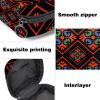 Women's Sanitary Pad Storage Bag, Portable Period Kit Pouch, Dark Red and Black Geometric Pattern, Multicolor, 4.7 x 6.6 x 6.6 in / 12 x 17 x 17 cm view 3