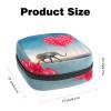 Sanitary Pad Storage Bag, Feminine Product Pouch, Portable Period Kit Bag for Girls and Women, Gray Elephant Trunk, Red Balloons and Heart, Multicolor, 4.7 x 6.6 x 6.6 in/12 x 17 x 17 cm view 2