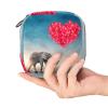Sanitary Pad Storage Bag, Feminine Product Pouch, Portable Period Kit Bag for Girls and Women, Gray Elephant Trunk, Red Balloons and Heart, Multicolor, 4.7 x 6.6 x 6.6 in/12 x 17 x 17 cm view 4