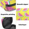 Women's Sanitary Pad Storage Bag, Portable Period Kit, Watermelon Pattern, Yellow Background, Multicolor, 4.7 x 6.6 x 6.6 in / 12 x 17 x 17 cm view 3