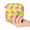 Women's Sanitary Pad Storage Bag, Portable Period Kit, Watermelon Pattern, Yellow Background, Multicolor, 4.7 x 6.6 x 6.6 in / 12 x 17 x 17 cm view 4