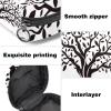 Sanitary Pad Storage Bag, Portable Period Kit Pouch for Women and Girls, Black Tree Branches and Leaves Design, Multicolor, 4.7 x 6.6 x 6.6 in/12 x 17 x 17 cm view 3