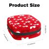 Sanitary Pad Storage Bag, Portable Period Kit Pouch for Girls and Women, Love Heart Square Design, Multicolor, 4.7 x 6.6 x 6.6 in / 12 x 17 x 17 cm view 2