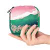 Women's Sanitary Pad Storage Pouch, Portable Period Kit Bag, Rice Field Print, Multicolor, 4.7 x 6.6 x 6.6 in / 12 x 17 x 17 cm view 4