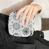 Women's Sanitary Pad Storage Bag, Portable Period Kit Pouch, Hand-Drawn Simple Black-and-White Dandelion Design, Multicolor, 4.7 x 6.6 x 6.6 in / 12 x 17 x 17 cm view 2
