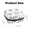 Women's Sanitary Pad Storage Bag, Portable Period Kit Pouch, Hand-Drawn Simple Black-and-White Dandelion Design, Multicolor, 4.7 x 6.6 x 6.6 in / 12 x 17 x 17 cm view 3