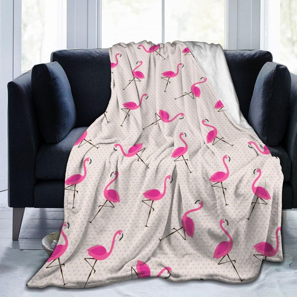 Duduho Pink Flamingos Blanket, Ultra-Soft, All-Season, 50 x 60 in