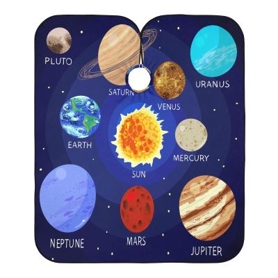 Cartoon Solar System Haircut Cape for Salons and Home