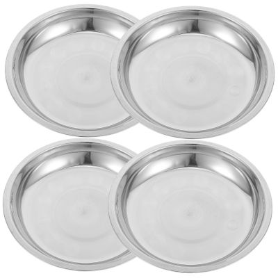 POPETPOP Stainless Steel Cat and Puppy Bowls, 4-Pack, Silver