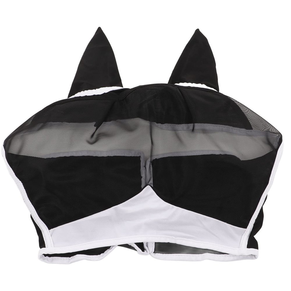 Derefine Horse Fly Mask with Ears, Mesh, UV Protection, Black, Size S