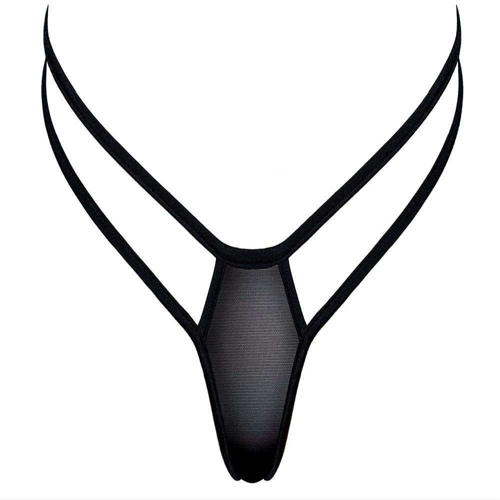 Lucky Cheeks Women's Sexy Mini G-String Venus in Black (as3, Alpha, s, Regular, Regular)