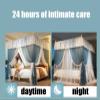 MIDUNU Pink Canopy Mosquito Net with Stainless Steel Rails, 150 x 200 x 200 cm view 4