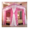 MIDUNU Girls' Bed Canopy, Dustproof Blackout Lace Curtain, Pink, 180 x 220 x 200 cm view 1