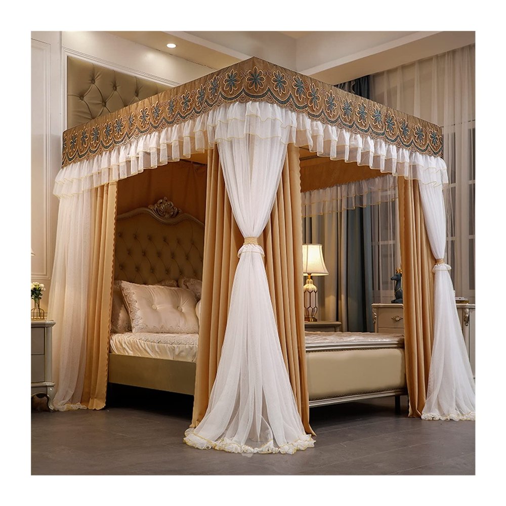 MIDUNU Canopy Mosquito Net for Double Beds, Stainless Steel Bed Curtain, 150 x 200 x 210 cm