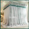 MIDUNU Four-Post Canopy Bed Curtain, Princess Style, Embroidered Lace and Ruffles, Double-Layer Sheer Mesh Mosquito Net for Girls and Adults view 2
