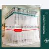 MIDUNU Four-Post Canopy Bed Curtain, Princess Style, Embroidered Lace and Ruffles, Double-Layer Sheer Mesh Mosquito Net for Girls and Adults view 3
