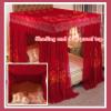 MIDUNU Princess Bed Canopy Mosquito Net, 4-Post Canopy Curtains, Double-Layer Embroidered Lace, Blackout Curtains for Double Bed, 2 x 2.2 m, Gray view 4