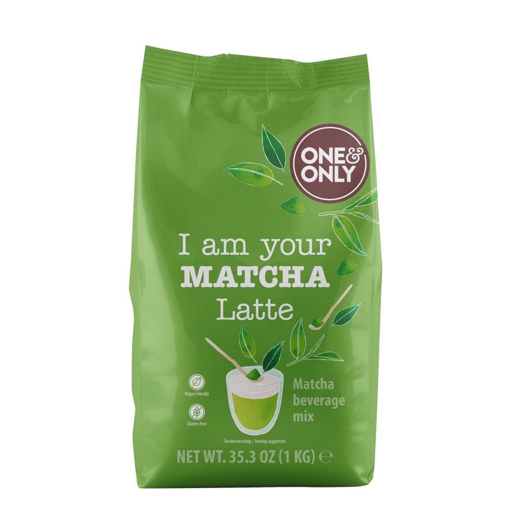 One&Only Matcha Latte Powder 1 kg - Mellowed bitter taste with 15% matcha, ideal for beginners