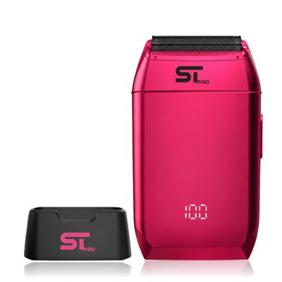 Supreme Trimmer STF602 Electric Shaver for Men, Wet & Dry, Black Crunch (Pink)