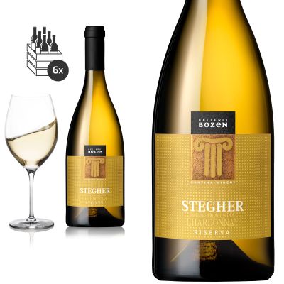 6-Bottle Case 2020 Stegher Chardonnay Riserva DOC South Tyrol from Cantina Bolzano/Gries - White Wine