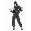 Shiny Leather Jumpsuit for Women, PVC Hooded Gothic-Style One-Piece Costume, Clubwear, Transparent, S view 2