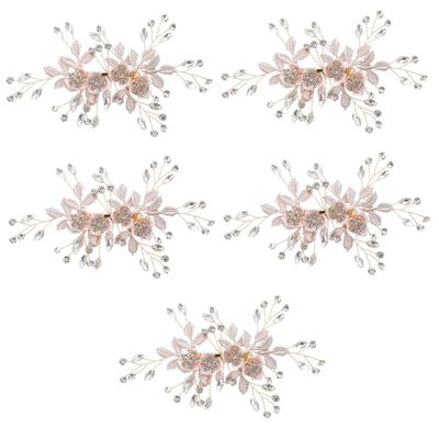 FRCOLOR 5-Piece Bridal Hair Comb Set with Rhinestones