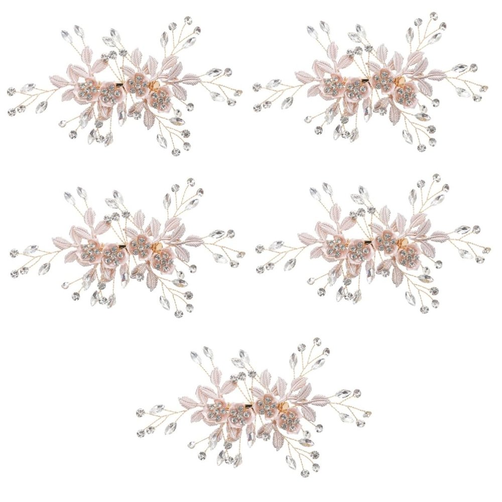 FRCOLOR 5-Piece Bridal Hair Comb Set with Rhinestones