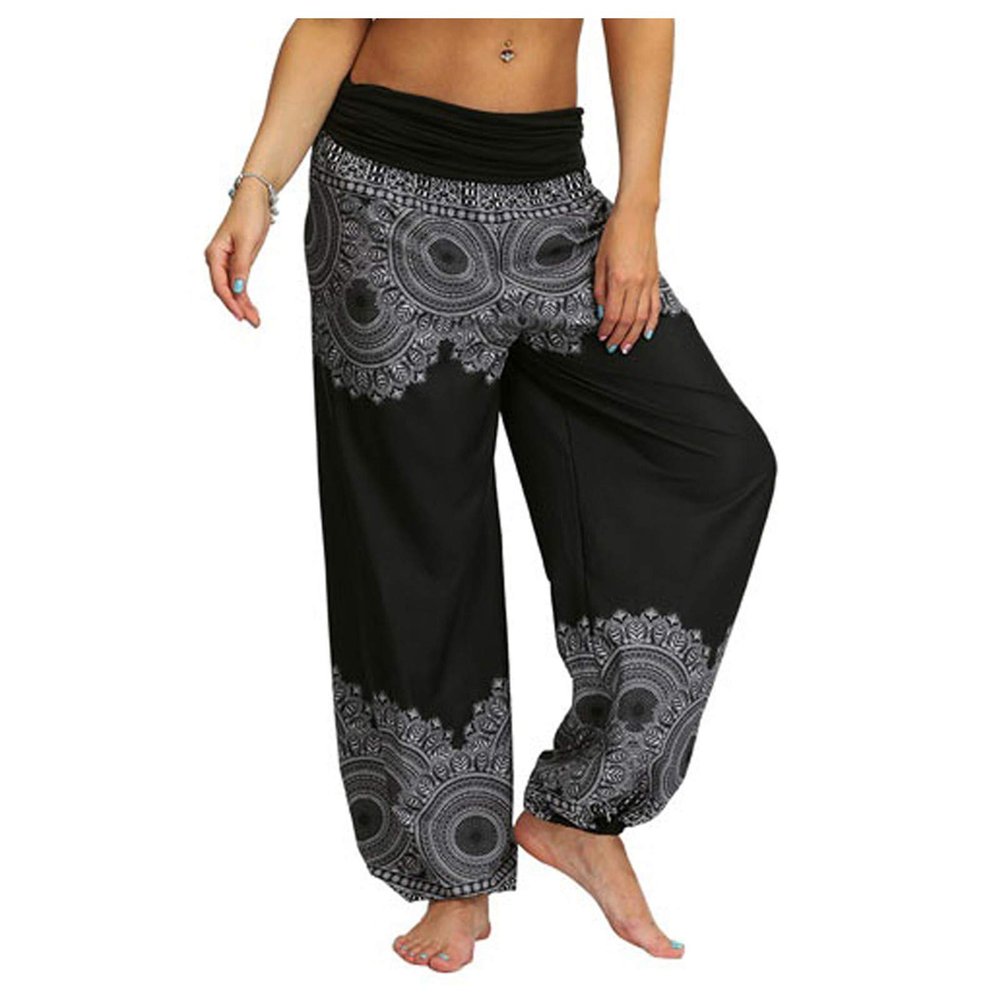 Men's and Women's Retro Loose Printed Yoga Pants, Crotch Jumpsuit, Latex Leggings for Women
