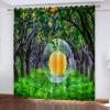 MYPALL 2-Piece Green Forest 3D Blackout Curtains, 75 x 166 cm view 1